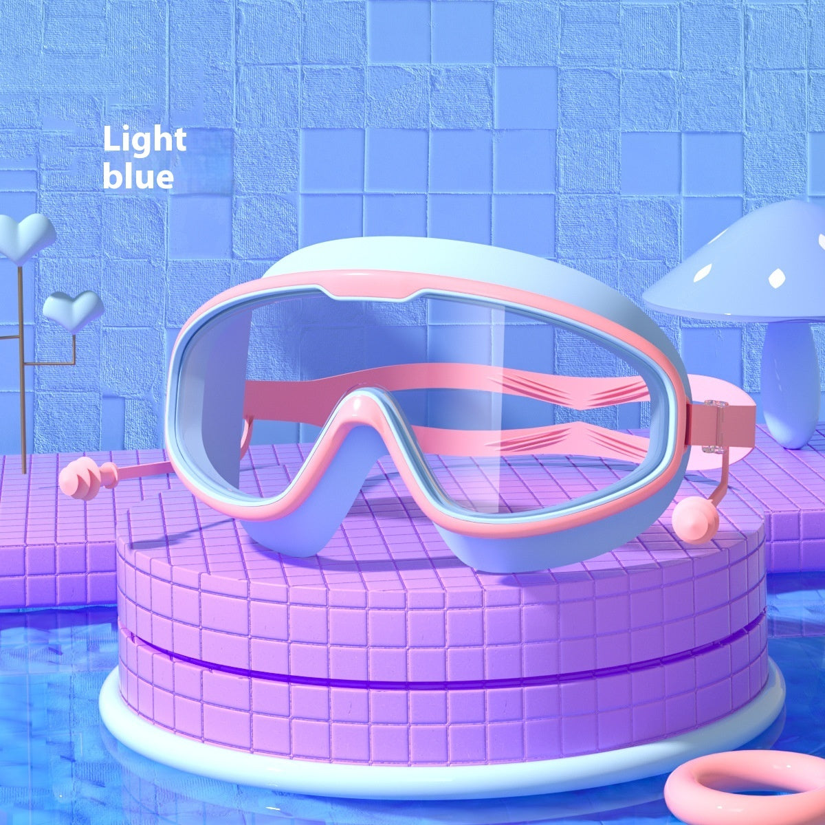 large frame waterproof and fogproof swimming goggles