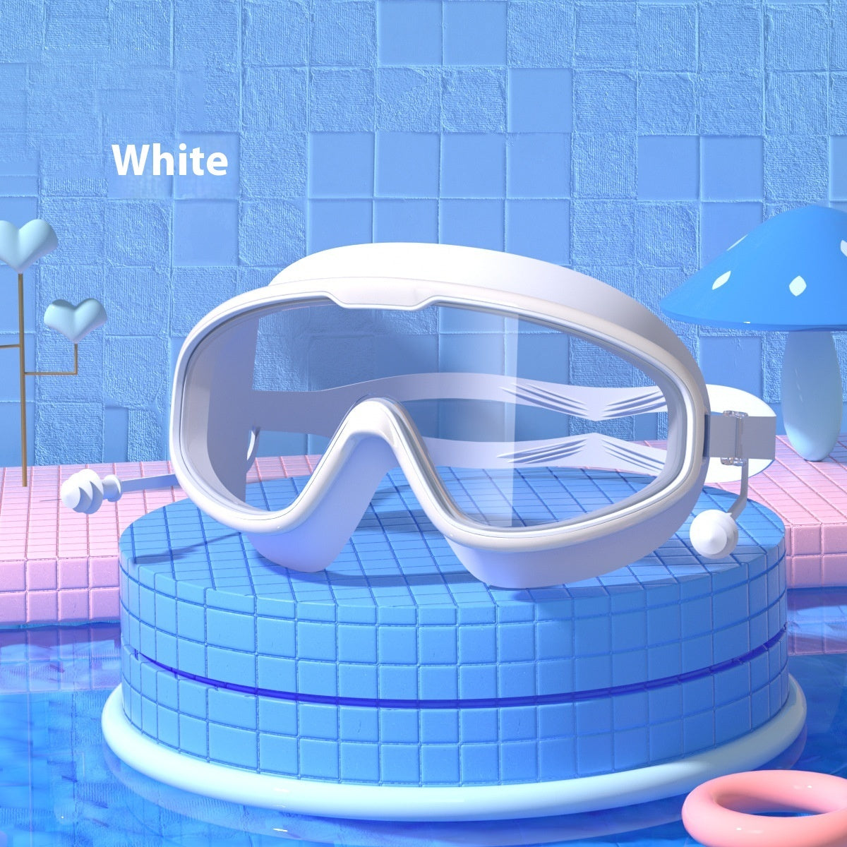 large frame waterproof and fogproof swimming goggles