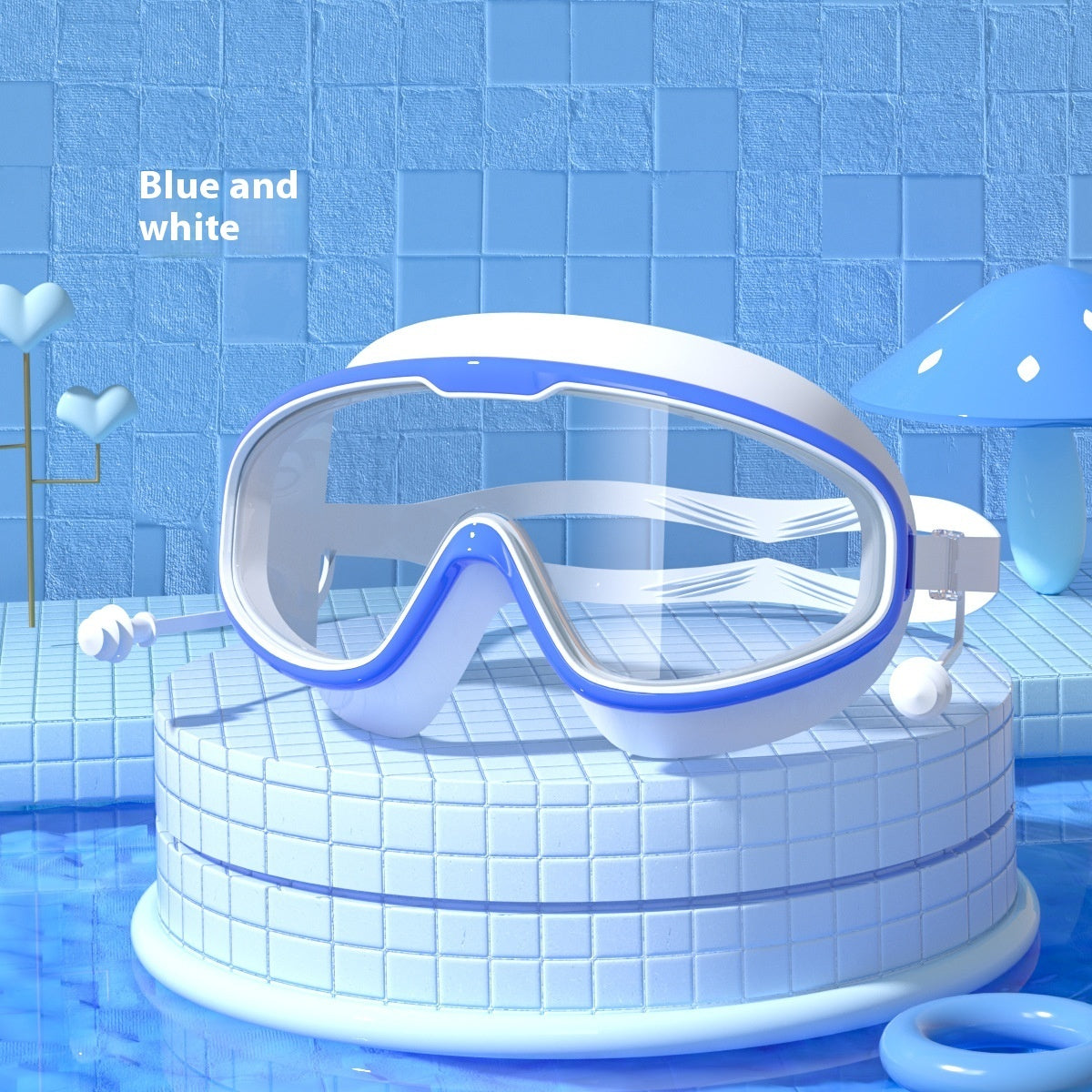 large frame waterproof and fogproof swimming goggles