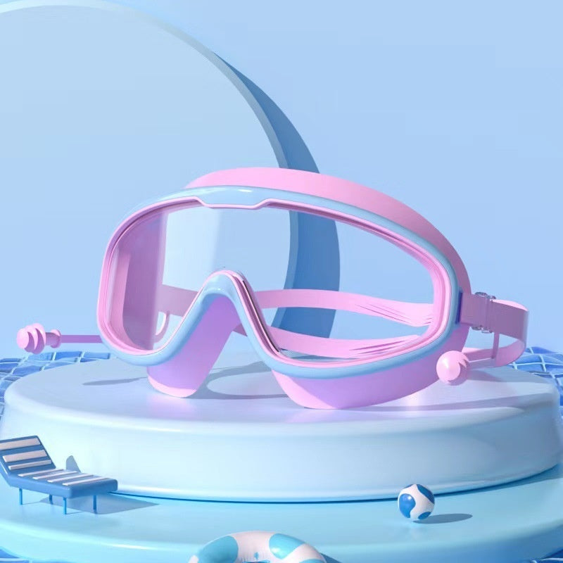 large frame waterproof and fogproof swimming goggles