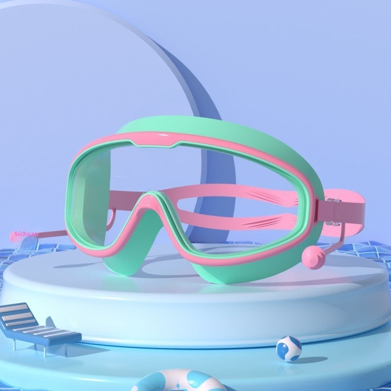 large frame waterproof and fogproof swimming goggles