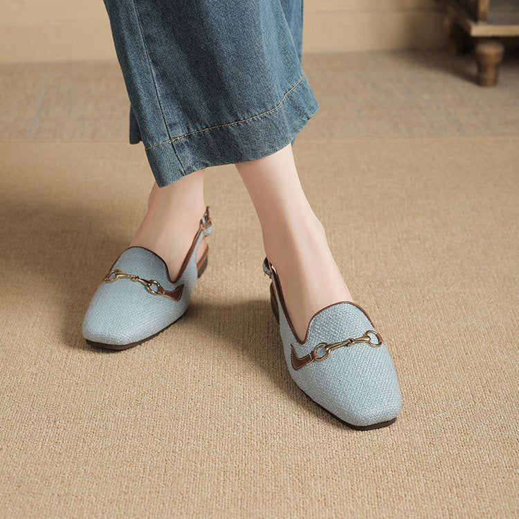 Women's Fashion Closed Toe Casual Metal Chain Sandals