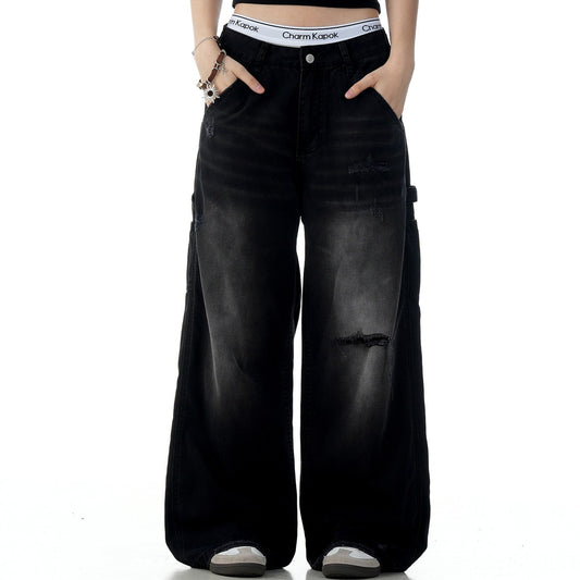 Retro Tattered Jeans Jeans