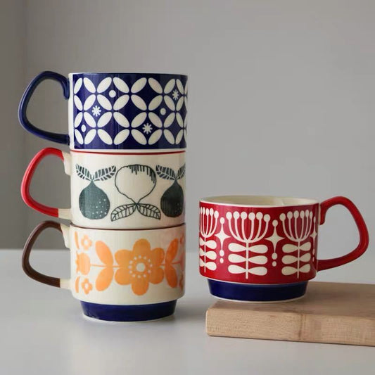 Ceramic colorful retro glaze coffee cup