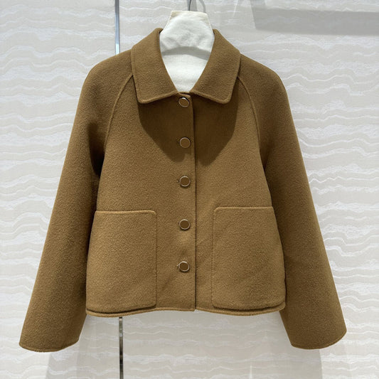 Lapel cashmere coat