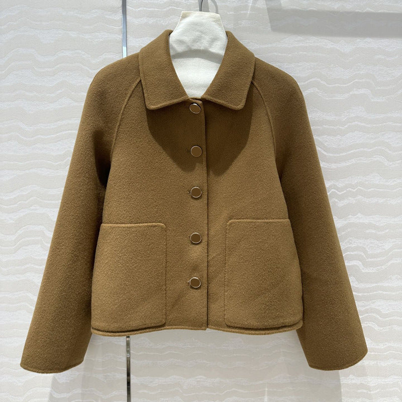 Lapel cashmere coat