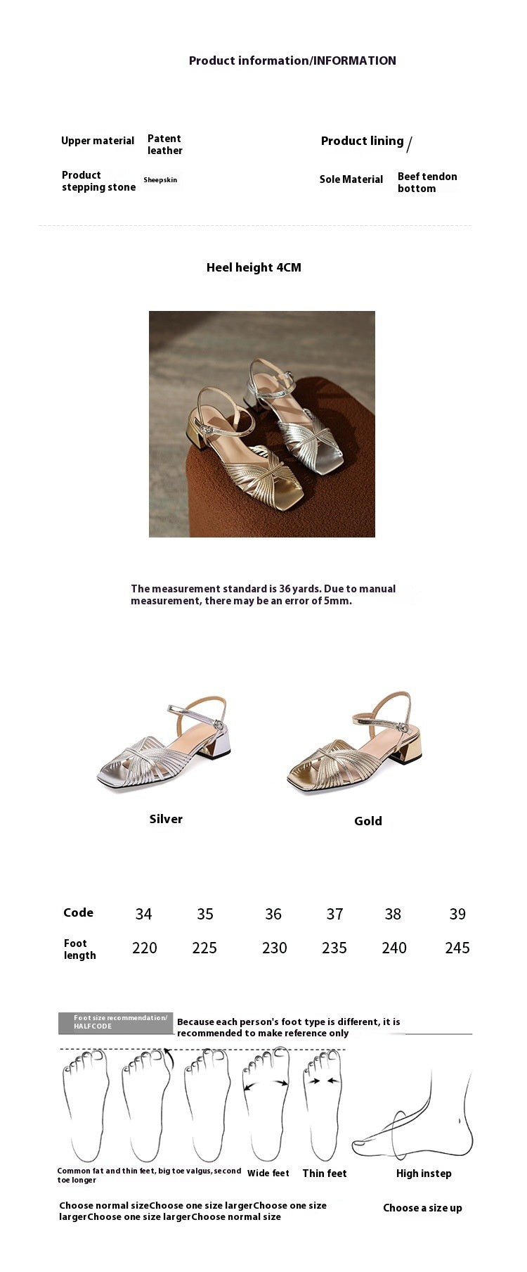 Block heel mid-heel square toe open-toe buckle sandals