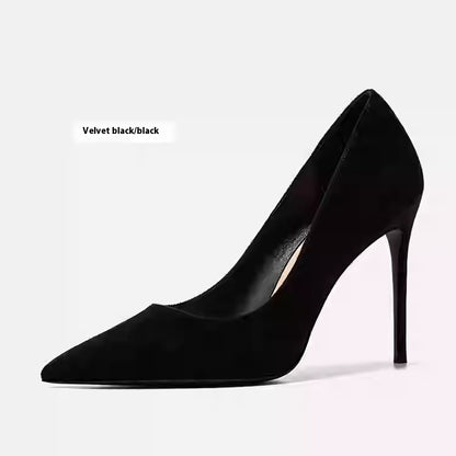 women's genuine leather stiletto heels