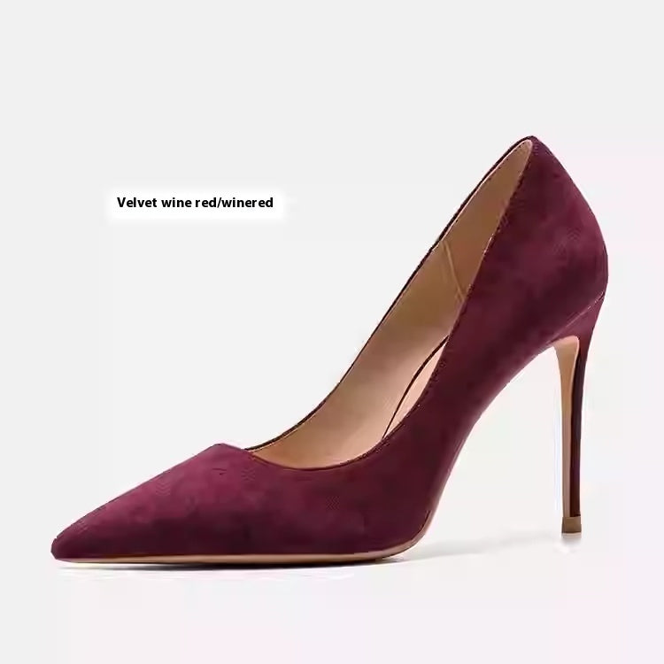 women's genuine leather stiletto heels