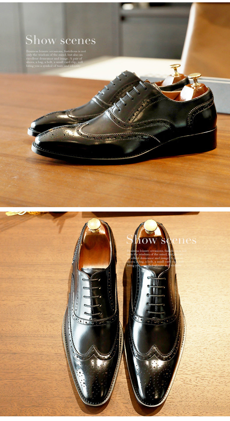 men's business formal leather shoes pointed toe casual