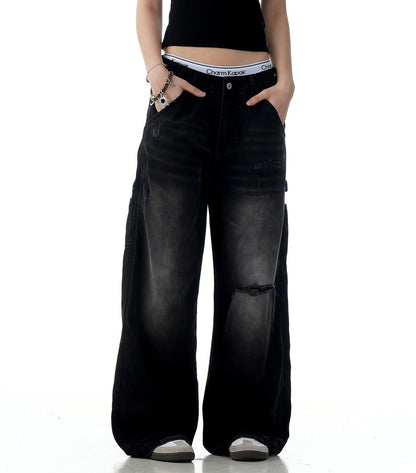 Retro Tattered Jeans Jeans