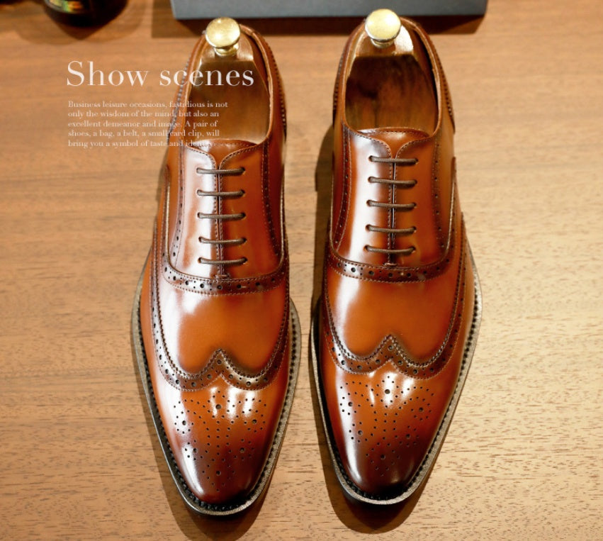 men's business formal leather shoes pointed toe casual