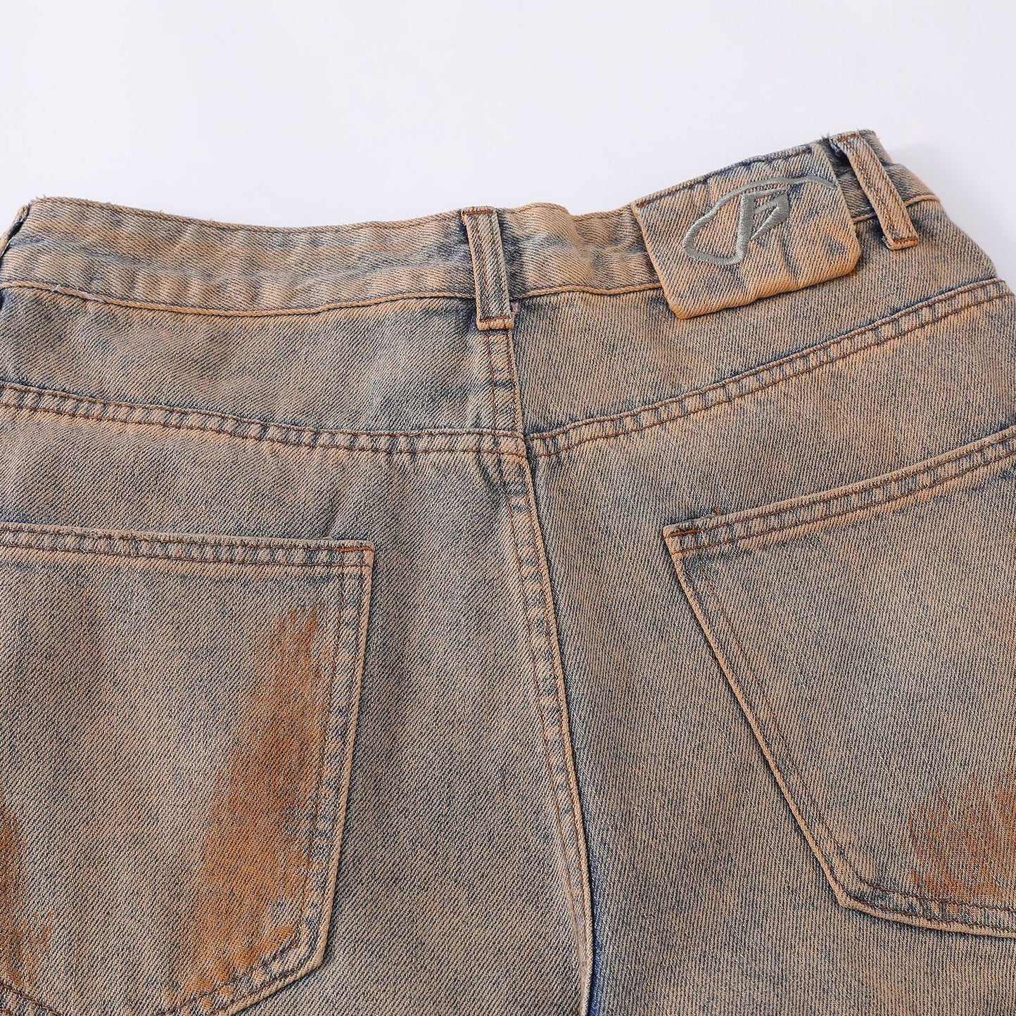 Men's vintage ripped washed jeans