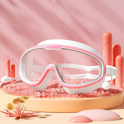 Large Frame Swimming Goggles High-definition Integrated Earplugs