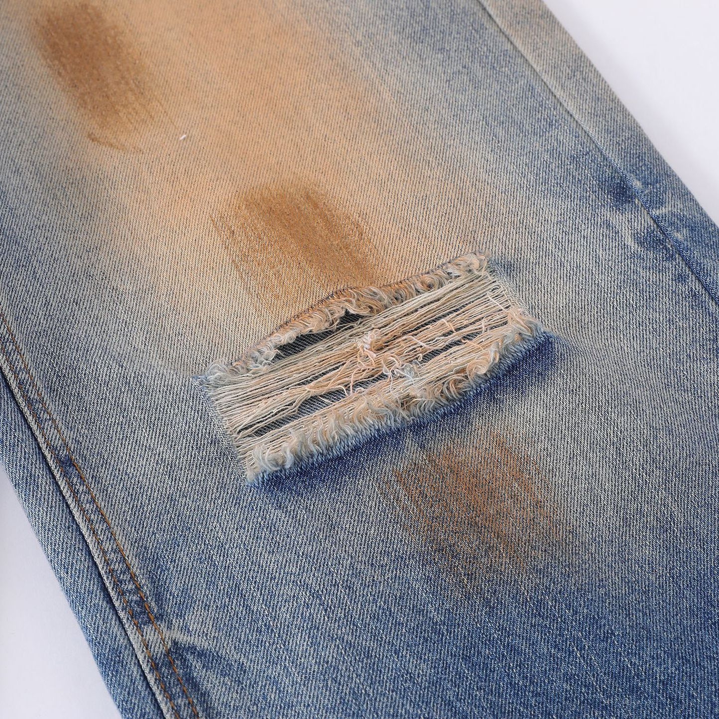 Men's vintage ripped washed jeans