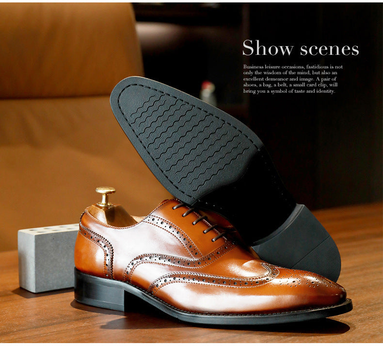 men's business formal leather shoes pointed toe casual