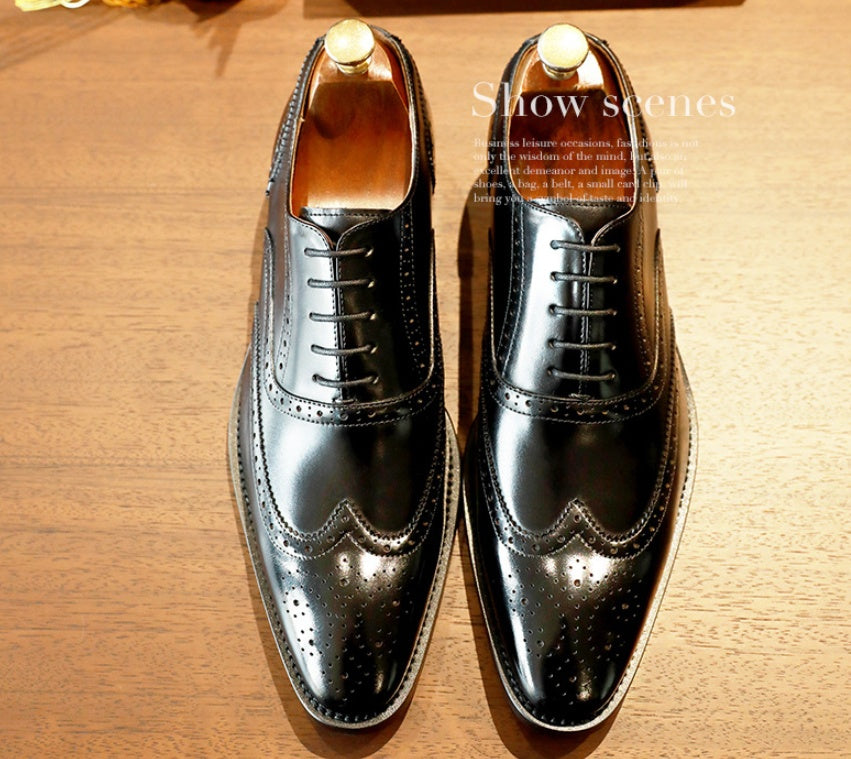 men's business formal leather shoes pointed toe casual