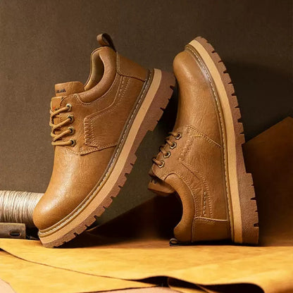 Spring and autumn retro casual men's leather shoes